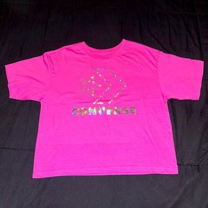 Pink converse crop top